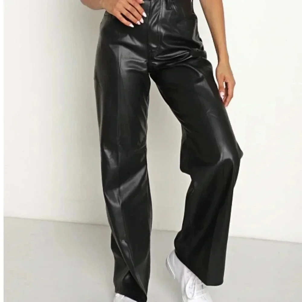 Levi's 70's Flare Faux Leather Pant Leather Night size 25 NWOT - Picture 14 of 14